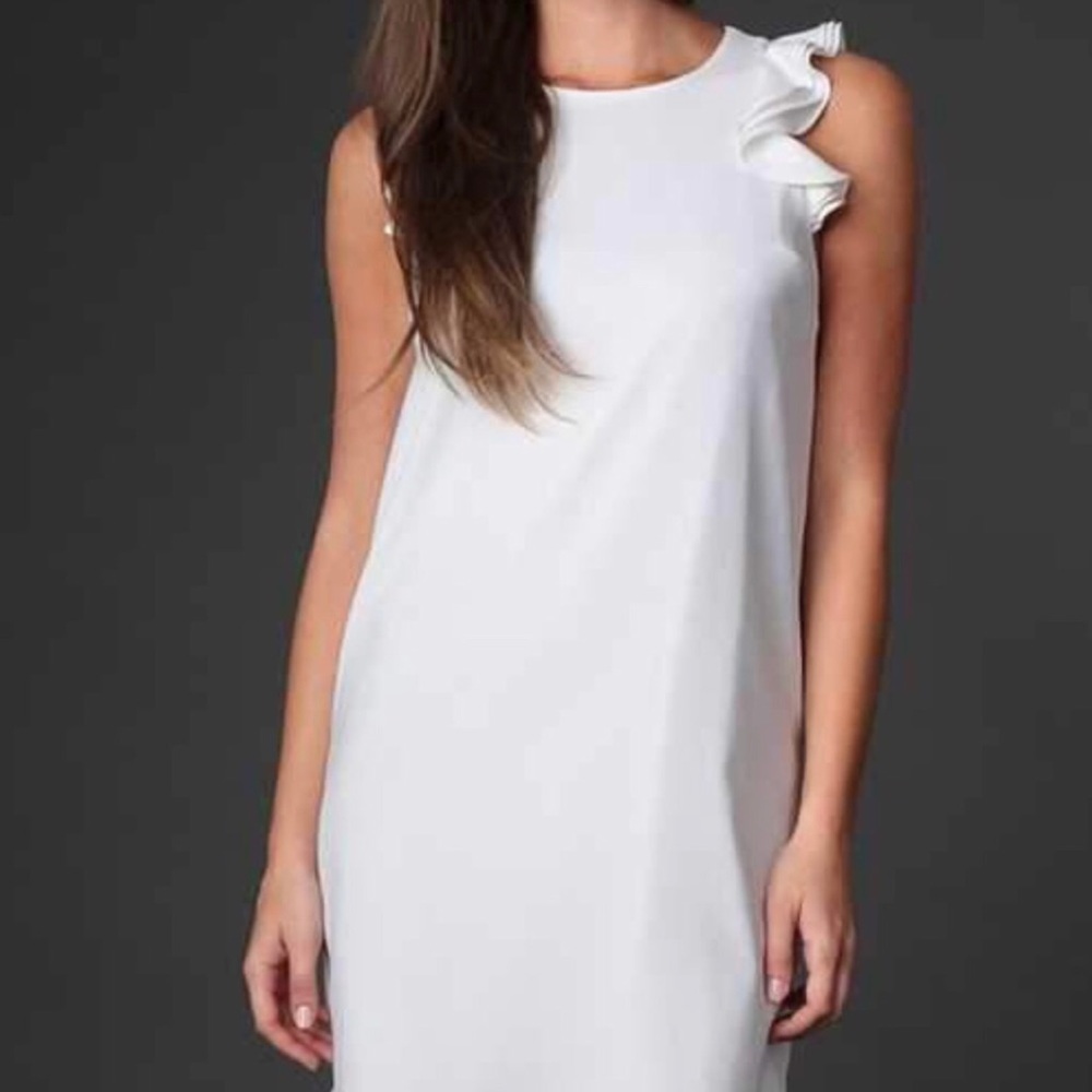 Naked Zebra sleeveless ruffle midi dress